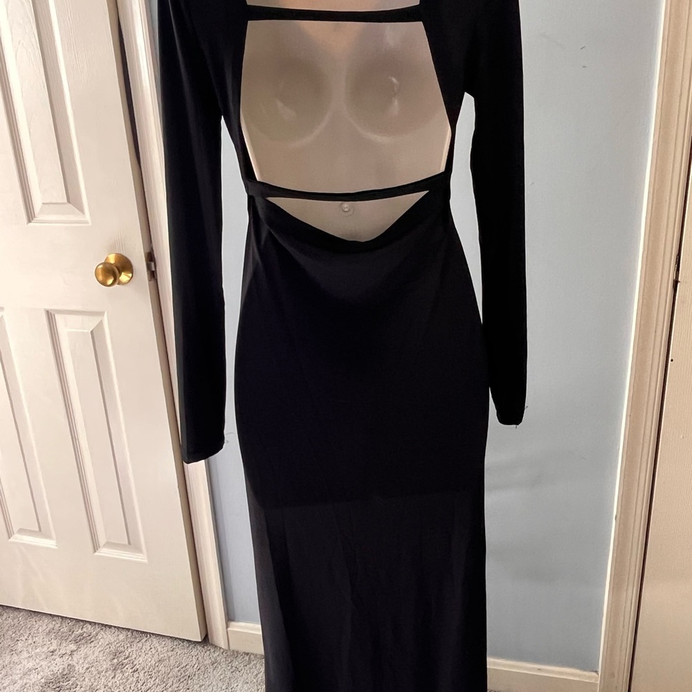 Elegant Black Cut-Out Dress